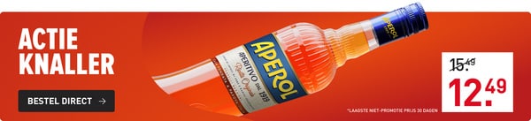 70 cl aperol van &euro;15,49 nu voor &euro;12,49